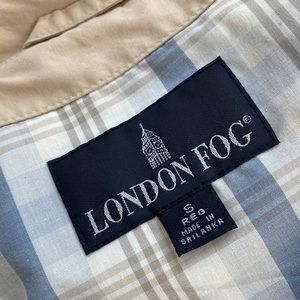 Beautiful London Fog Rain Coat with Blue Plaid Liner